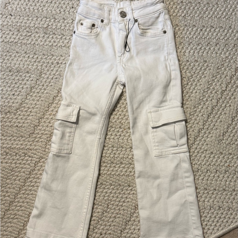 Zara Kids White Cargo Jeans